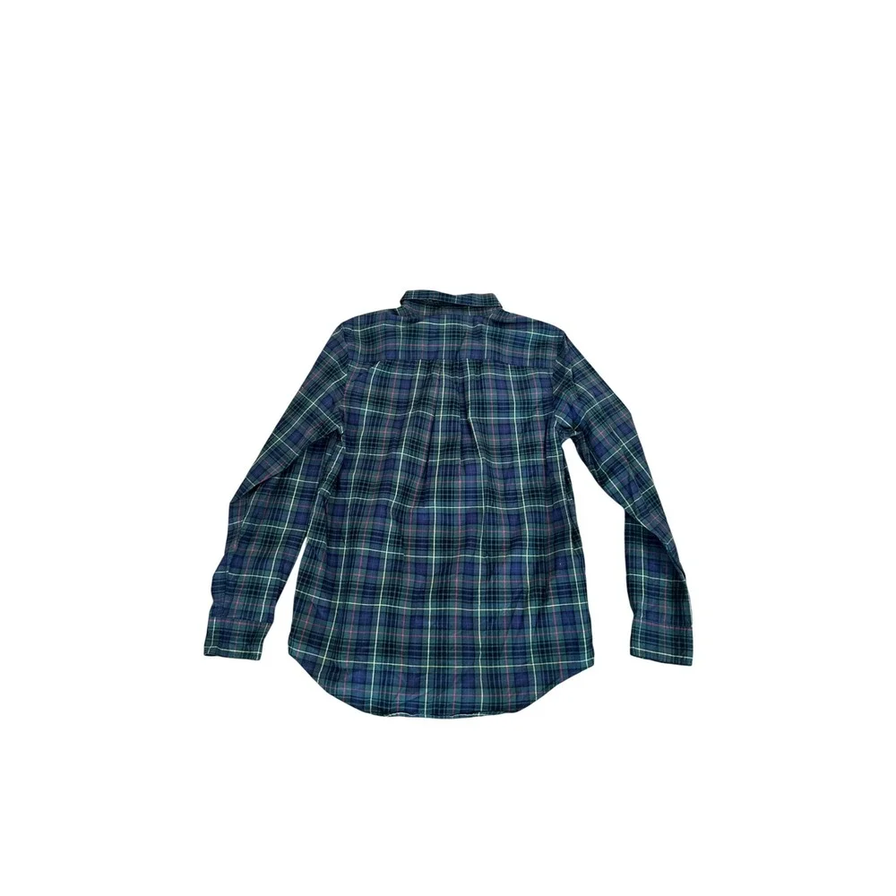 Ralph Lauren Kids Plaid Button‎ Down Shirt Long Sleeve Size XL 18-20 Green Blue